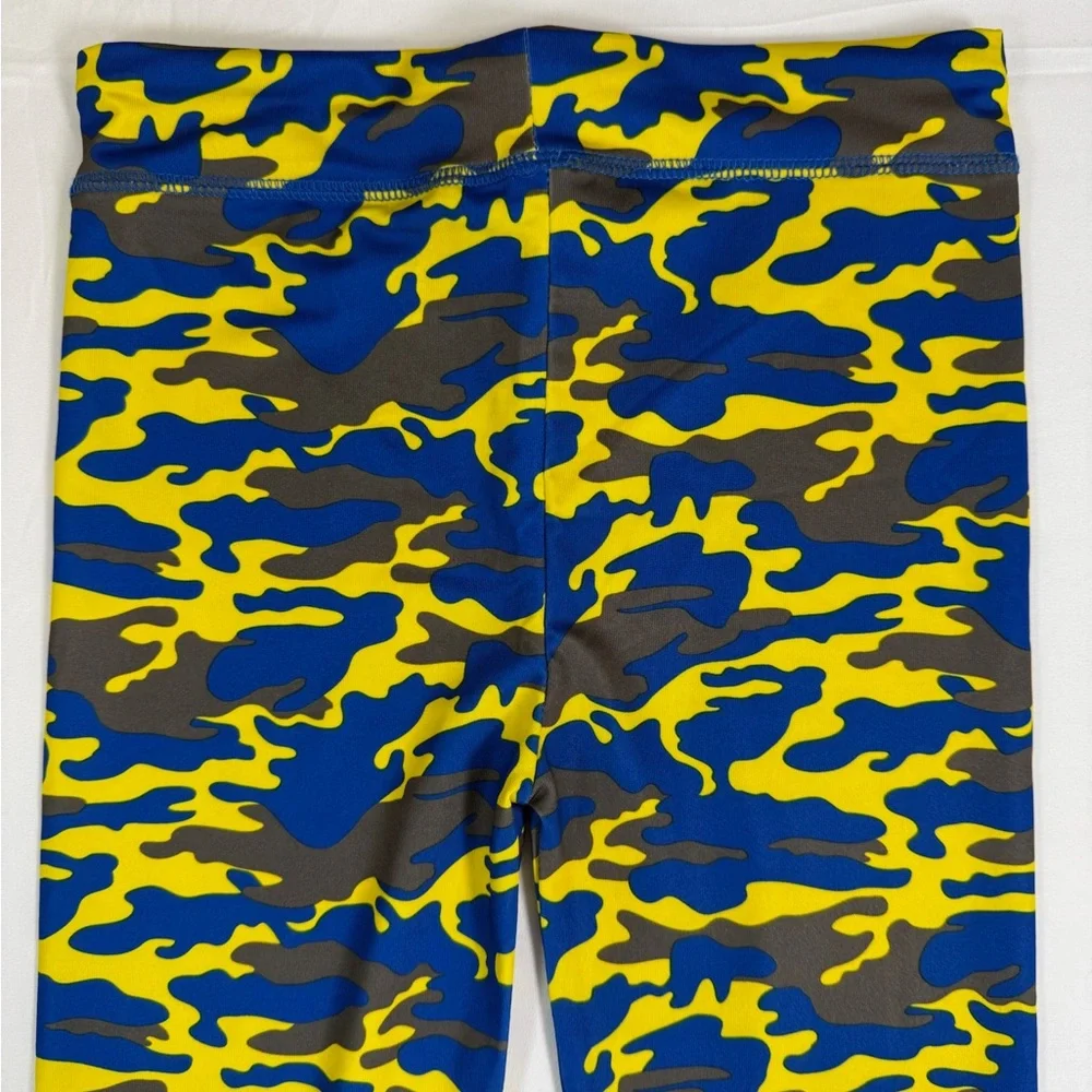 BOY SCOUTS OF AMERICA Cub Scouts Leggings Size‎ 8 Blue Yellow Camo Activewear